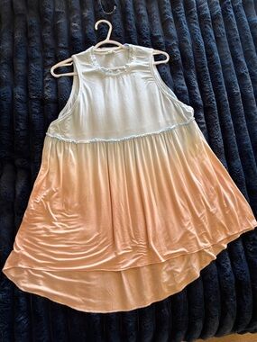 POL Light Blue & Pale Peach Ombre Sleeveless Tank Top